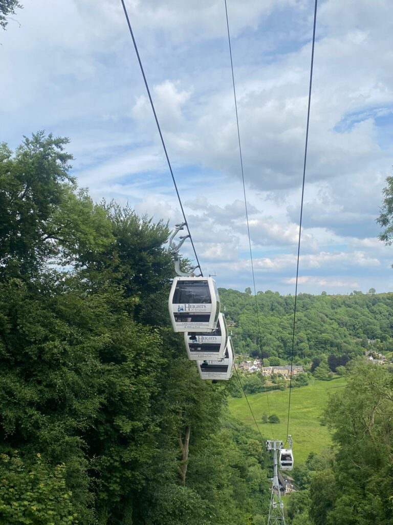 Cable cars on the way up to the Heights of Abraham